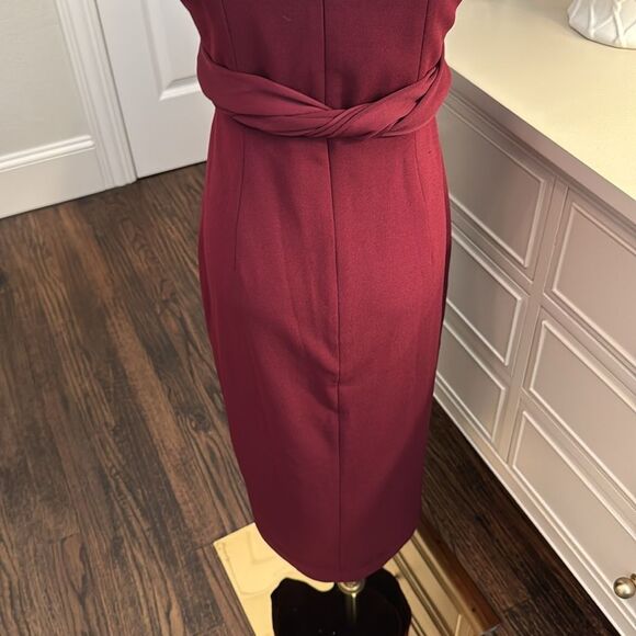 Dress the Population Alessia Tie Waist Crepe Dress-N5 - Picture 5 of 7